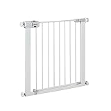 Safety 1st SecureTech Metal Gate, Pressure Fit Safety Gate, Baby Gate for Stairs and Doors, for Widths 73 to 80 cm, extendable up to 136 cm with extensions sold separately, Metal White