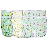 Reusable Dog Nappies - Sanitary Pet Diapers, Highly Absorbent, Machine Washable & Eco-Friendly, 3-Pack, Trending, Medium