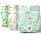 Reusable Dog Nappies - Sanitary Pet Diapers, Highly Absorbent, Machine Washable & Eco-Friendly, 3-Pack, Trending, Medium