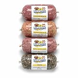 Frozen Raw Dog Food Variety Pack - 24 Rolls (500g Each, 12kg Total) - Includes Chicken, Vegetables, Tripe, Beef Flavours) BARF Diet
