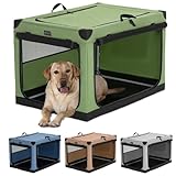 Petsfit Dog Travel Crate Portable Large Dog Crate,Foldable Puppy Crate Washable Fabric Cover with Pocket for Medium Dogs, 36Inch Dog Crate,3 Door Design