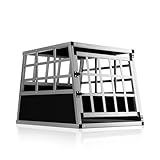 CADOCA® Cat & Dog Travel Crate for Car | Animal Carrier Transport Box Cage | Robust, Lockable, Aluminium Pet Animal Car Transport Box For Trunk Boot | 70x54x51cm | Medium
