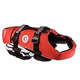 EZYDOG Doggy Flotation Device Life Jacket | Boating, Dog Friendly, Paddle Board, Superior Buoyancy, Rescue Handle, High Visibility, Lifejacket (Large, Red)