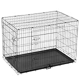 Dog Crate Extra Large Dog Puppy Pet Cage with 2 Doors (Front & Side), Large Dog Crate with Removal Tray,Folding Metal Pet Dog Puppy Training Cage Crate for Large Dogs (XL 42')