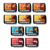 NUTRIMENT ENHANCED ADULT DOGS Raw Food (10 Tray Starter Pack) Frozen, Complete Premium Raw Dog food, Gluten-Free, Digestible, All breeds, Sizes - 11.023 lb Mixed Flavour