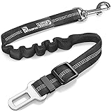 Dog Seat Belt for car,Adjustable Elastic Bungee, Strong Durable Dog Car Harness - 360 Degree Swivel Attach Won't Twist, Reflective, Easy to Use