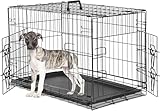 Dog Crate, large Medium Dog Cage with 2 Doors and Removal Tray Folding Metal Pet Training Cage Animal Carriere (24inch)